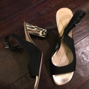 Kate Spade Black/Leopard Heels gently loved